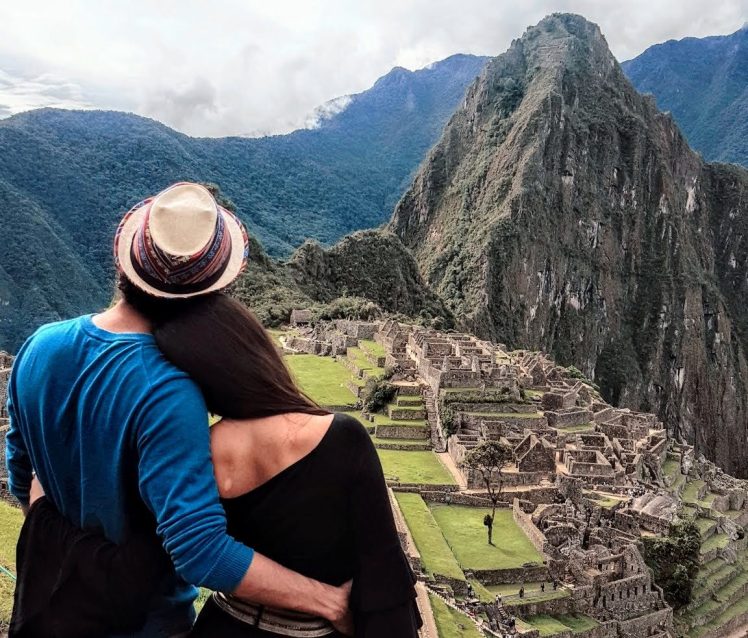 Salma and partner in Machu Picchu Peru