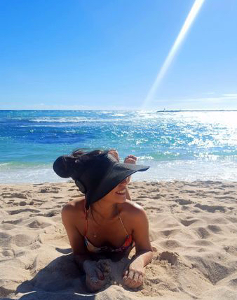 girl in Dominican Republic Punta Cana beach