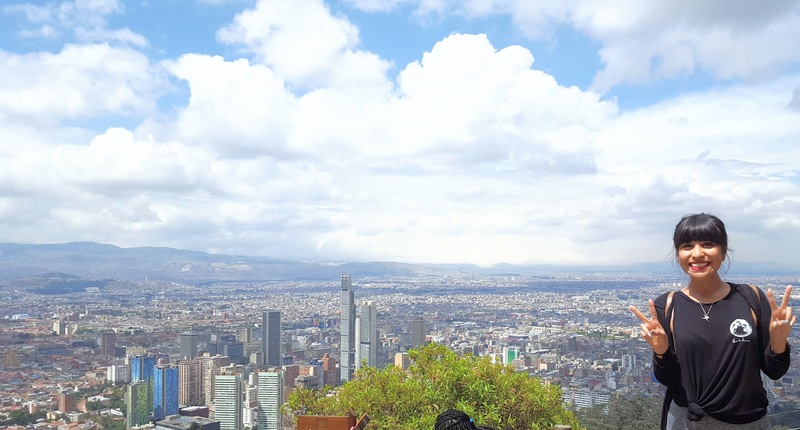 travel blogger hikes up to Monserrate for a view of Bogotá, Colombia.