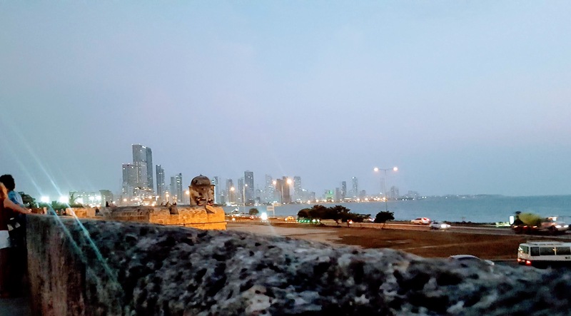 Inside the wall city with views of Bocagrande and the sea