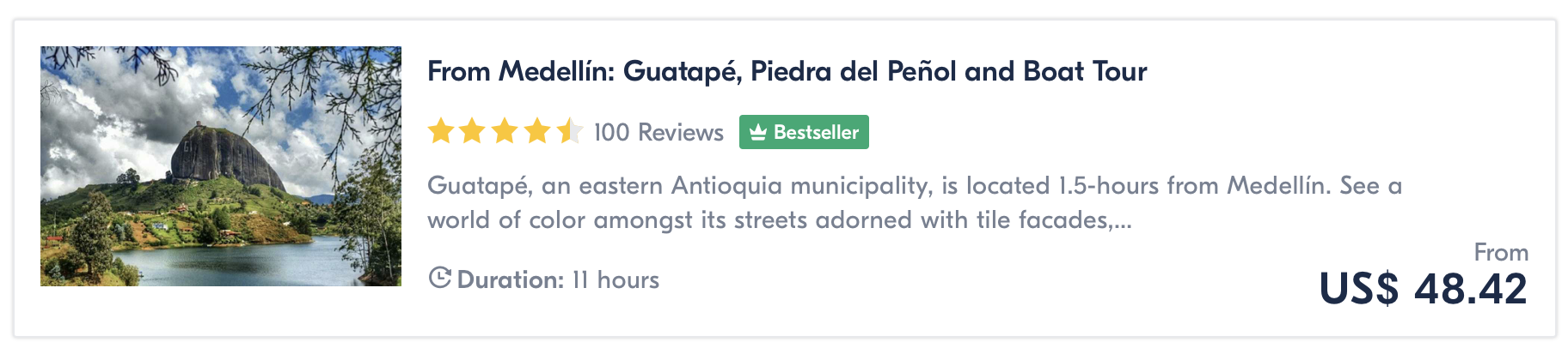 Medellin day tour to Guatape