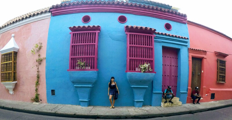 Colorful streets inside the historic walled city - UNESCO World Heritage Site.