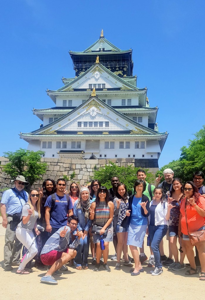 osaka castle study abroad group