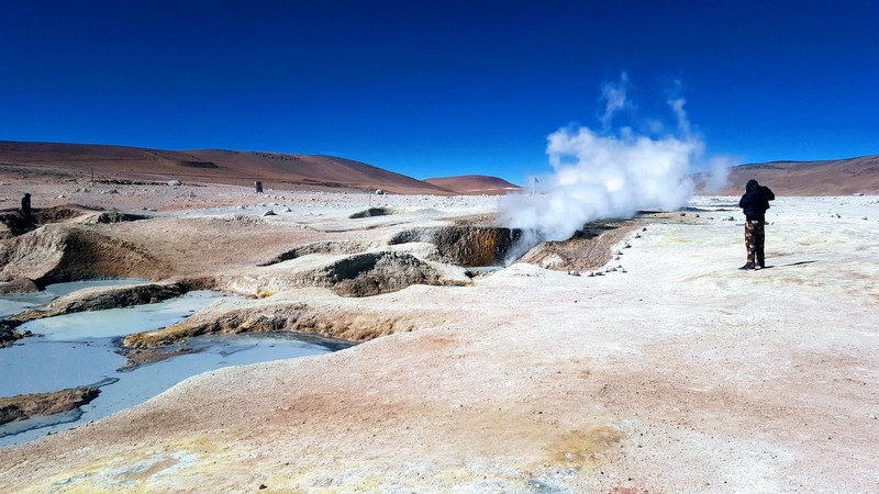 Active volcanic geysers at Sol de la Manana
